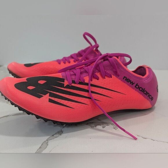 New Balance men\'s size 12 truck & field pink purple spike running sox sneaker main image 8